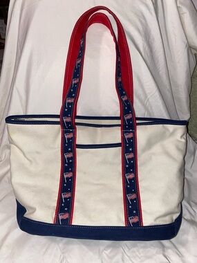 Joe Boxer Navy and Cream Patriotic Canvas Tote
